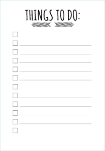 Example of Things To Do List Template