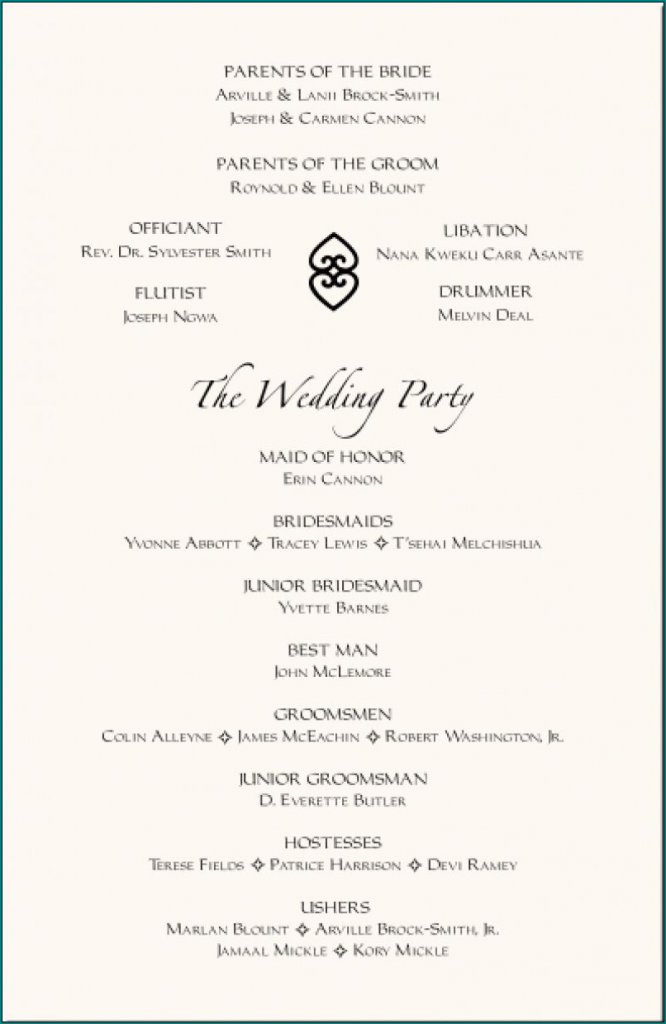 》Free Printable Wedding Reception Program Template