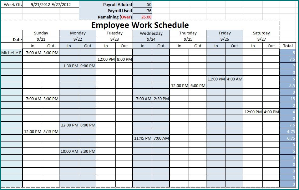 Free Printable Weekly Employee Schedule Template Excel excel-shift-schedule-template