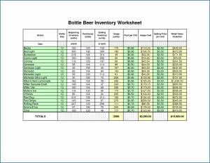 Example of Wine Collection Inventory Template