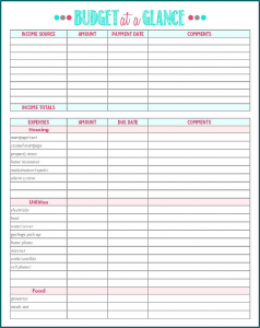 Excel Budget Template Sample