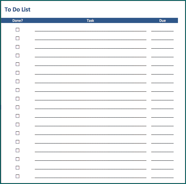 Excel Checklist Template Example