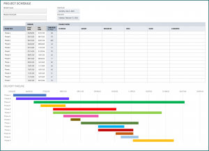 Excel Project Schedule Template Sample