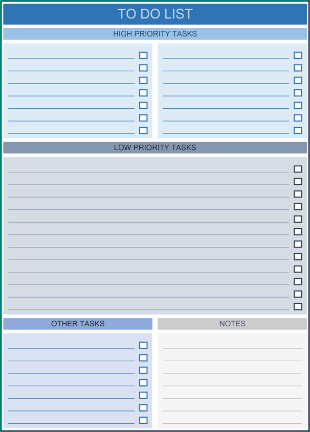 Excel To Do List Template Example