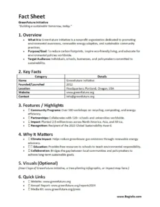 Fact Sheet Template Word