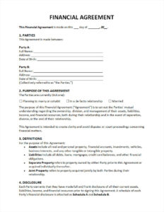 Financial Agreement Template
