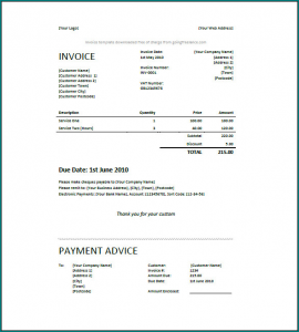 Freelance Invoice Template Example