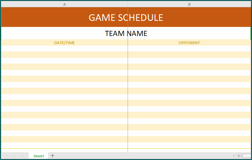 》Free Printable Game Schedule Template Bogiolo
