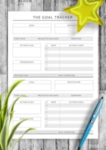 Simple Goal Tracker Template Excel