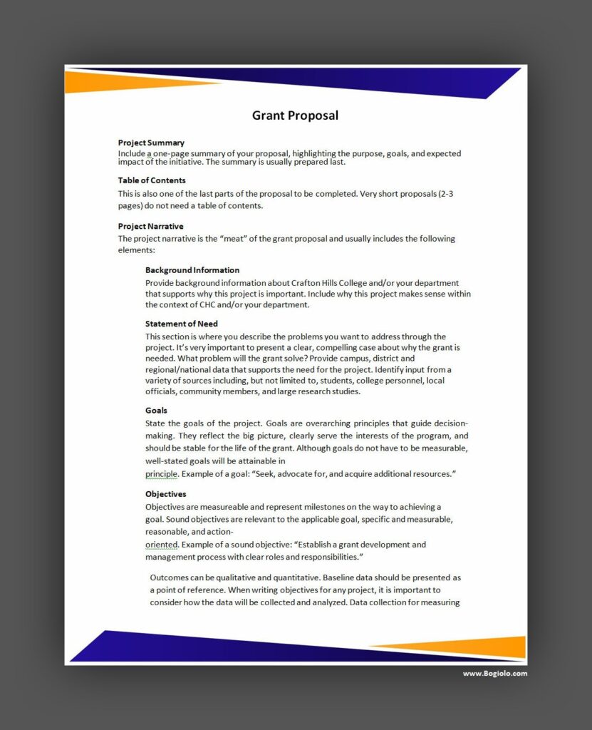 》Free Grant Proposal Template (Word)