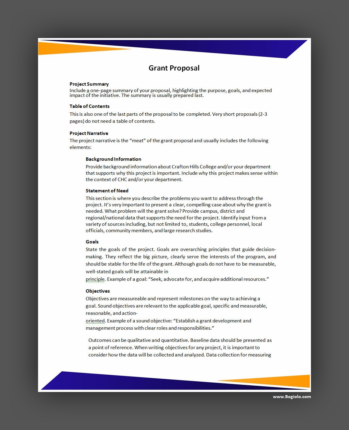 Grant Proposal Template Grant Proposal Template
