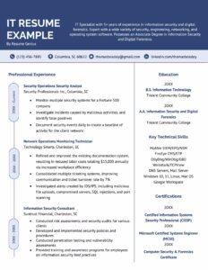 IT resume template for experienced
