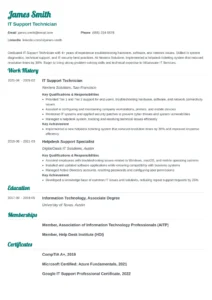 IT resume template free