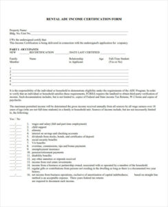 Income Verification Form for Rental