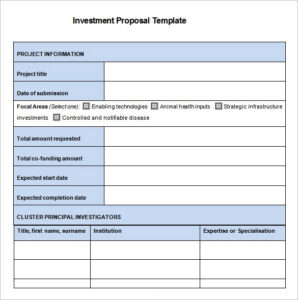 Investment Proposal Template