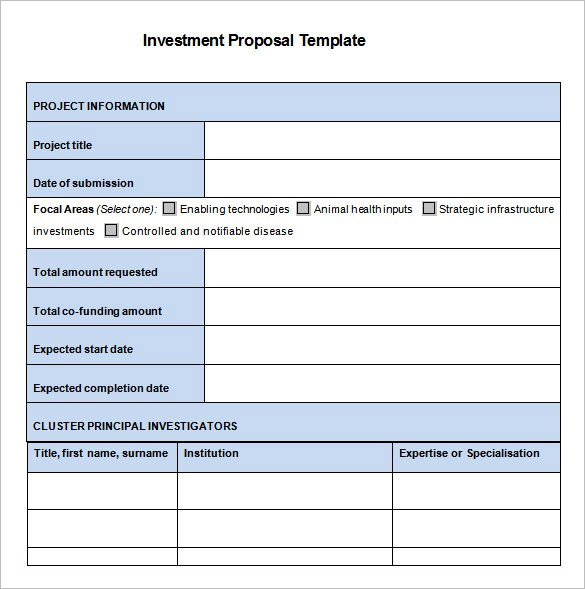 Investment Proposal Template