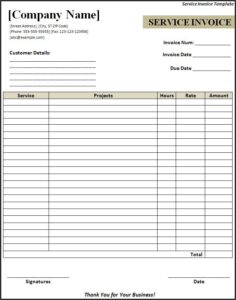 Itemized Invoice Template
