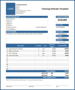 Job Estimate Template