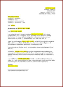 Job Reference Letter Template Sample