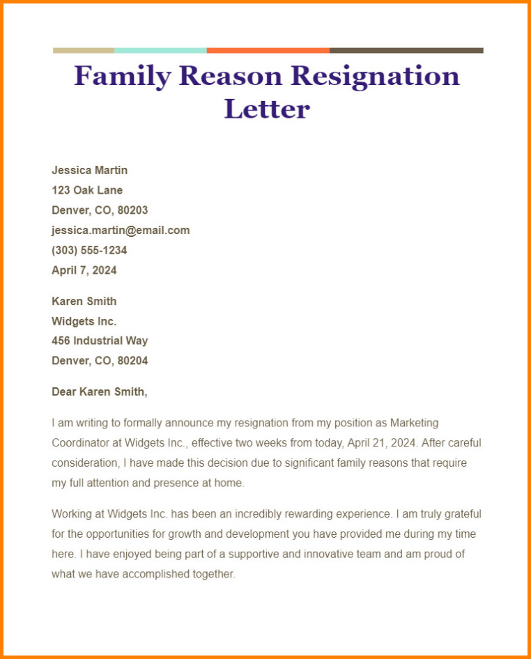 Job Resignation Letter Template Example Job Resignation Letter Template Example
