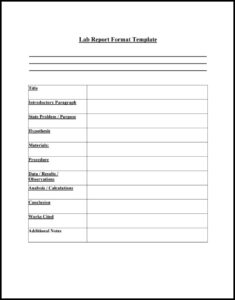 Lab Report Template Example