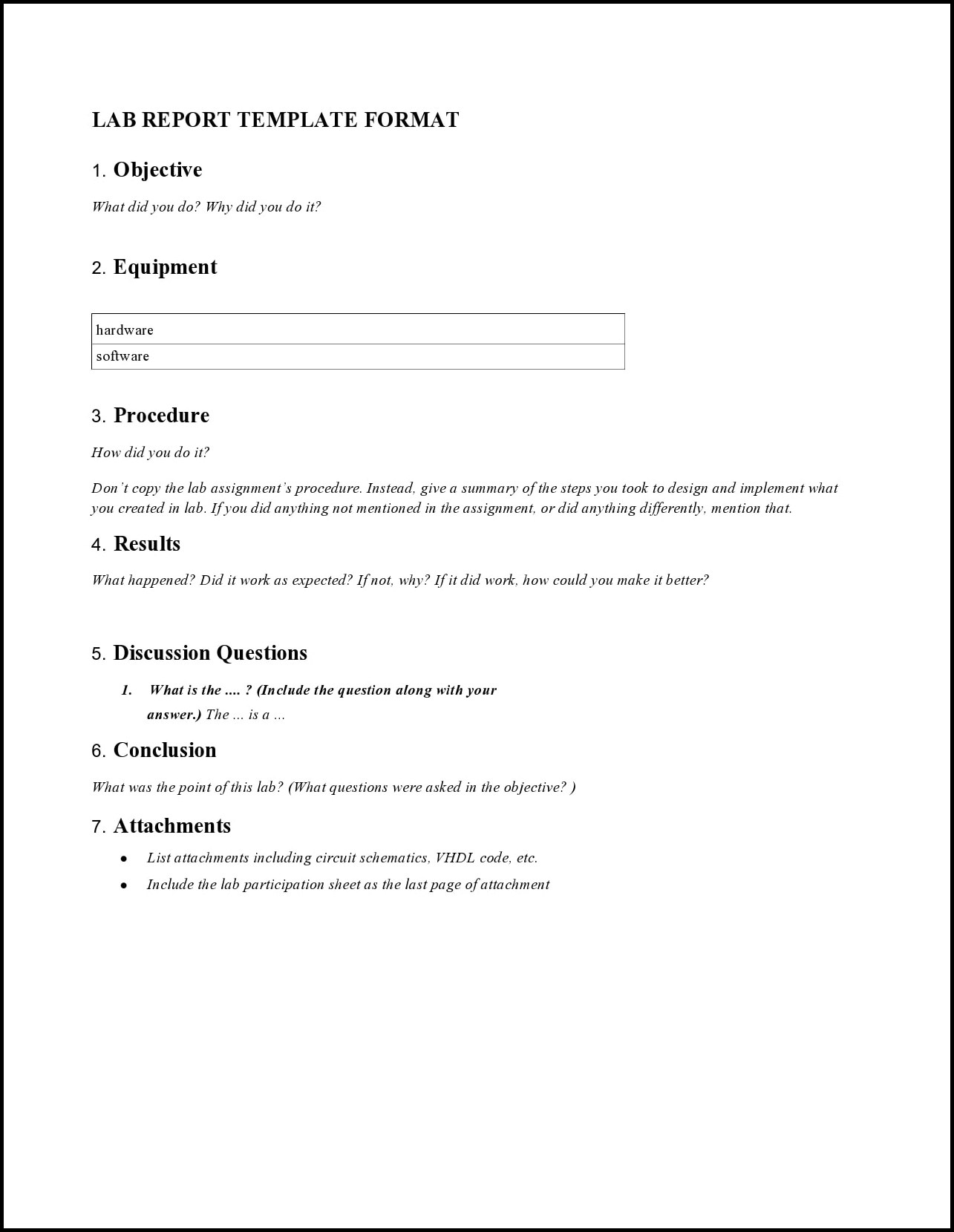 Lab Report Template