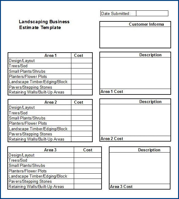 Landscape Estimate Template
