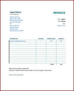 Law Firm Invoice Template