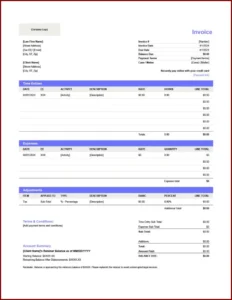 Law Firm Invoice Template Example