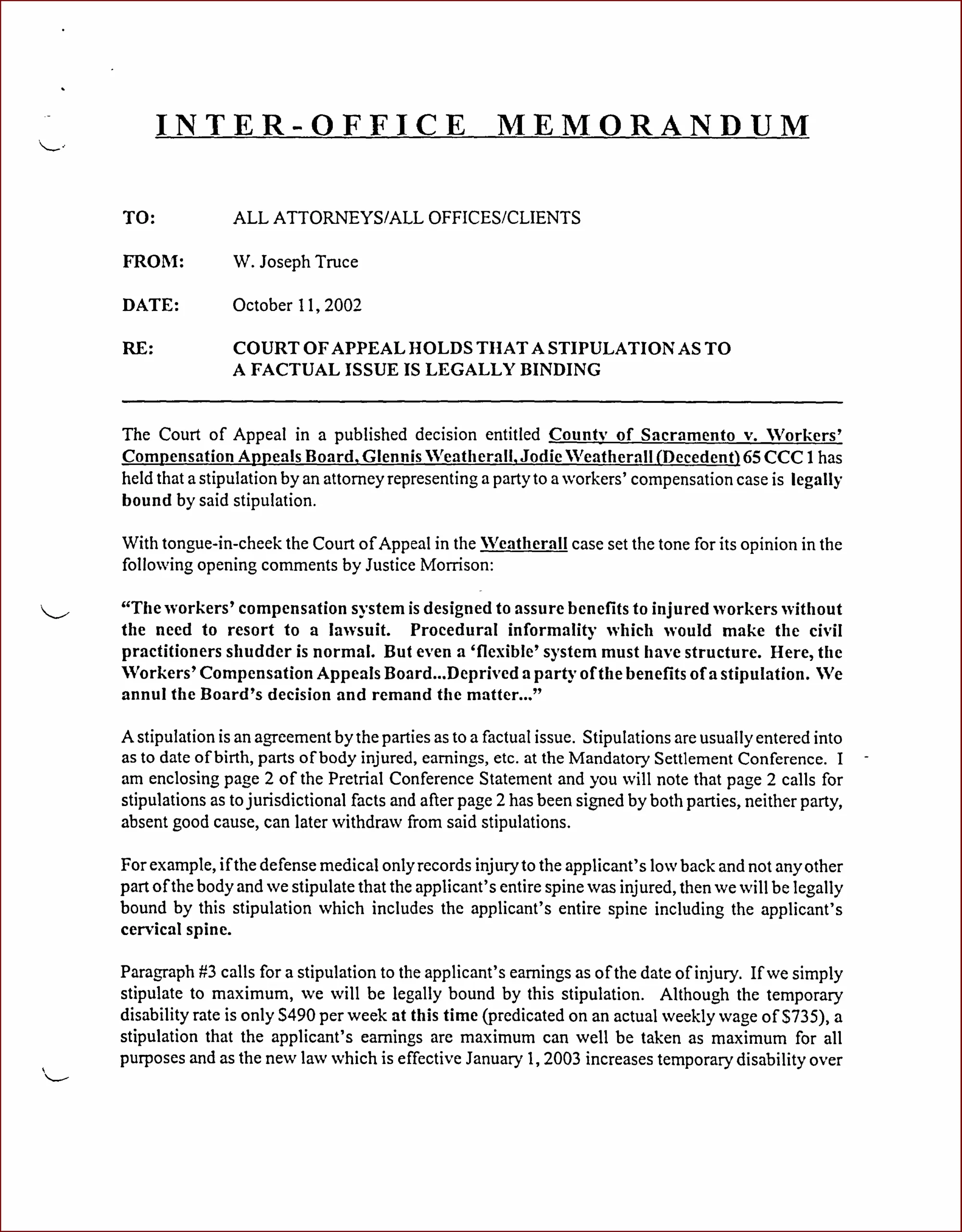 Legal Memo Template Sample
