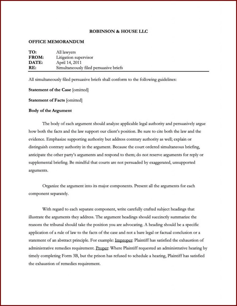 Legal Memo Template