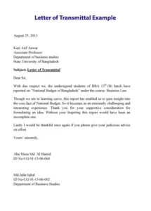 Letter of Transmittal Template Word