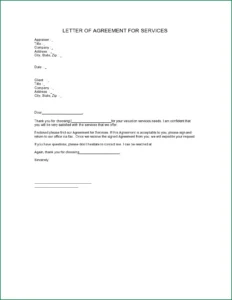 Letter of Agreement Template Example