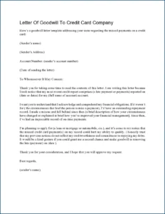 Letter of Goodwill Template Example