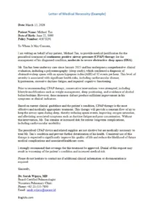 Letter of Medical Necessity Template Word