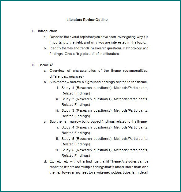 Literature Review Layout Sample
