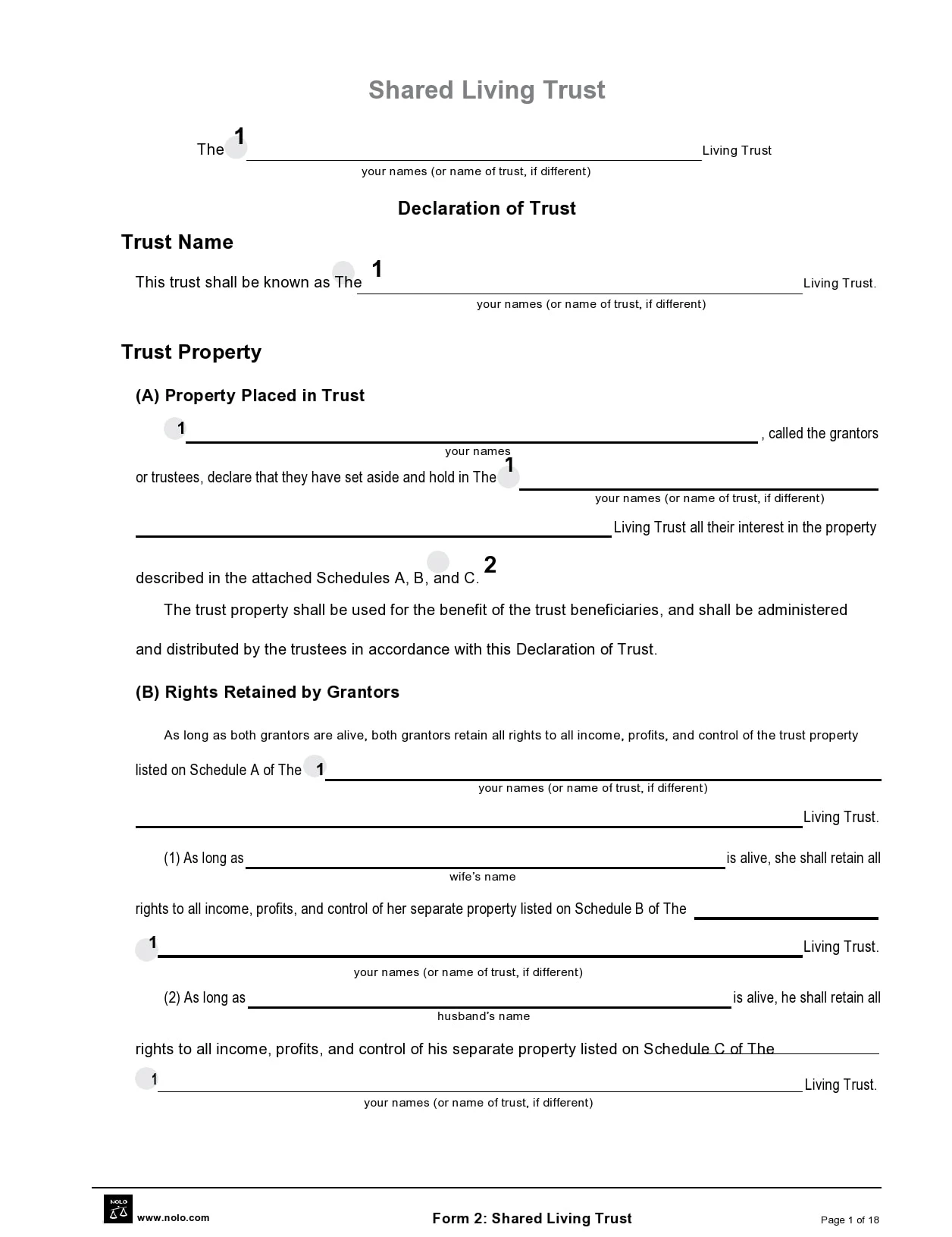 Living Trust Form Living Trust Form Template Word