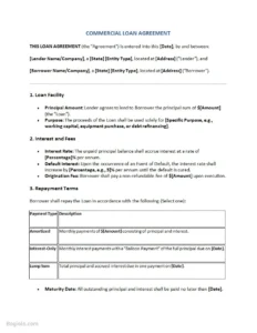 Loan Contract Agreement Template