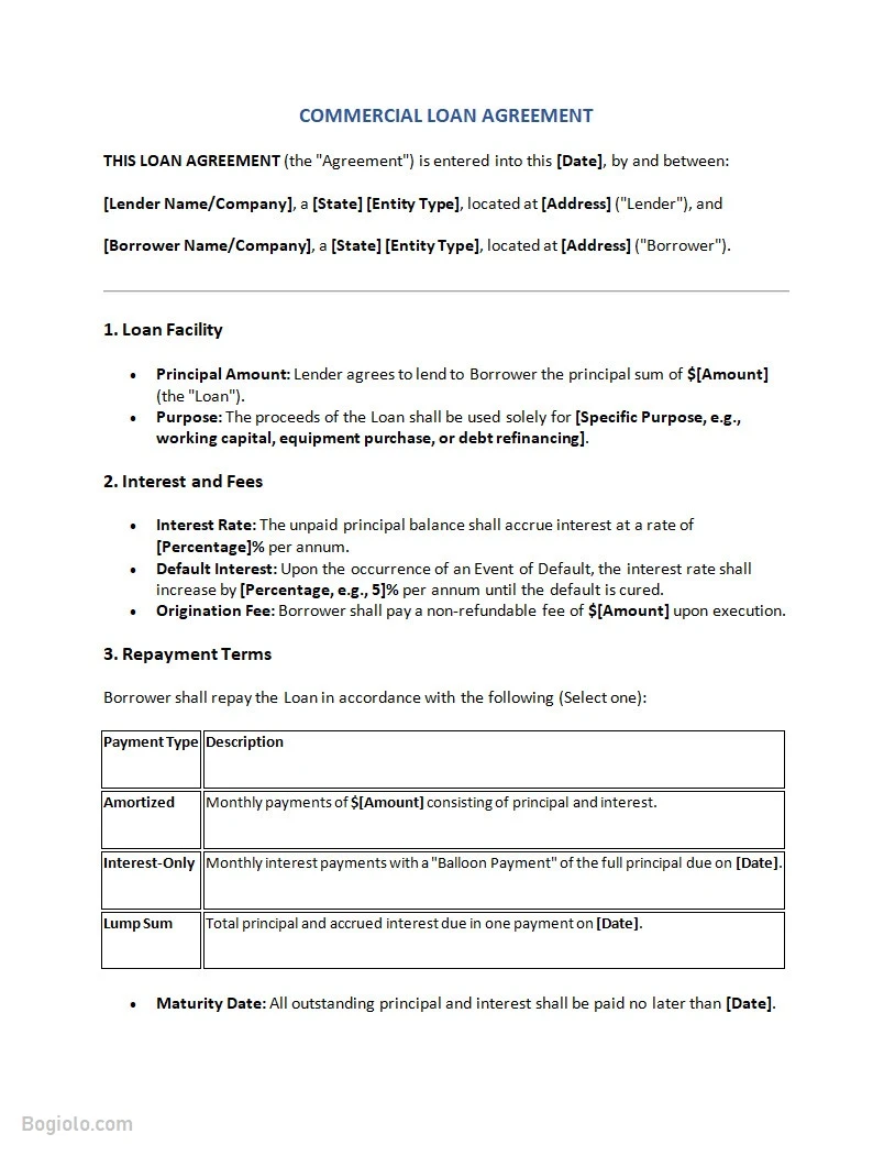 Loan Contract Agreement Template Loan Contract Agreement Template