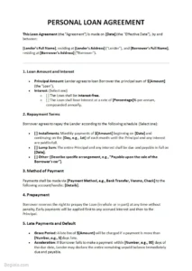 Loan Contract Template Between Friends