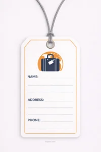 Simple Blank Luggage Tag Template