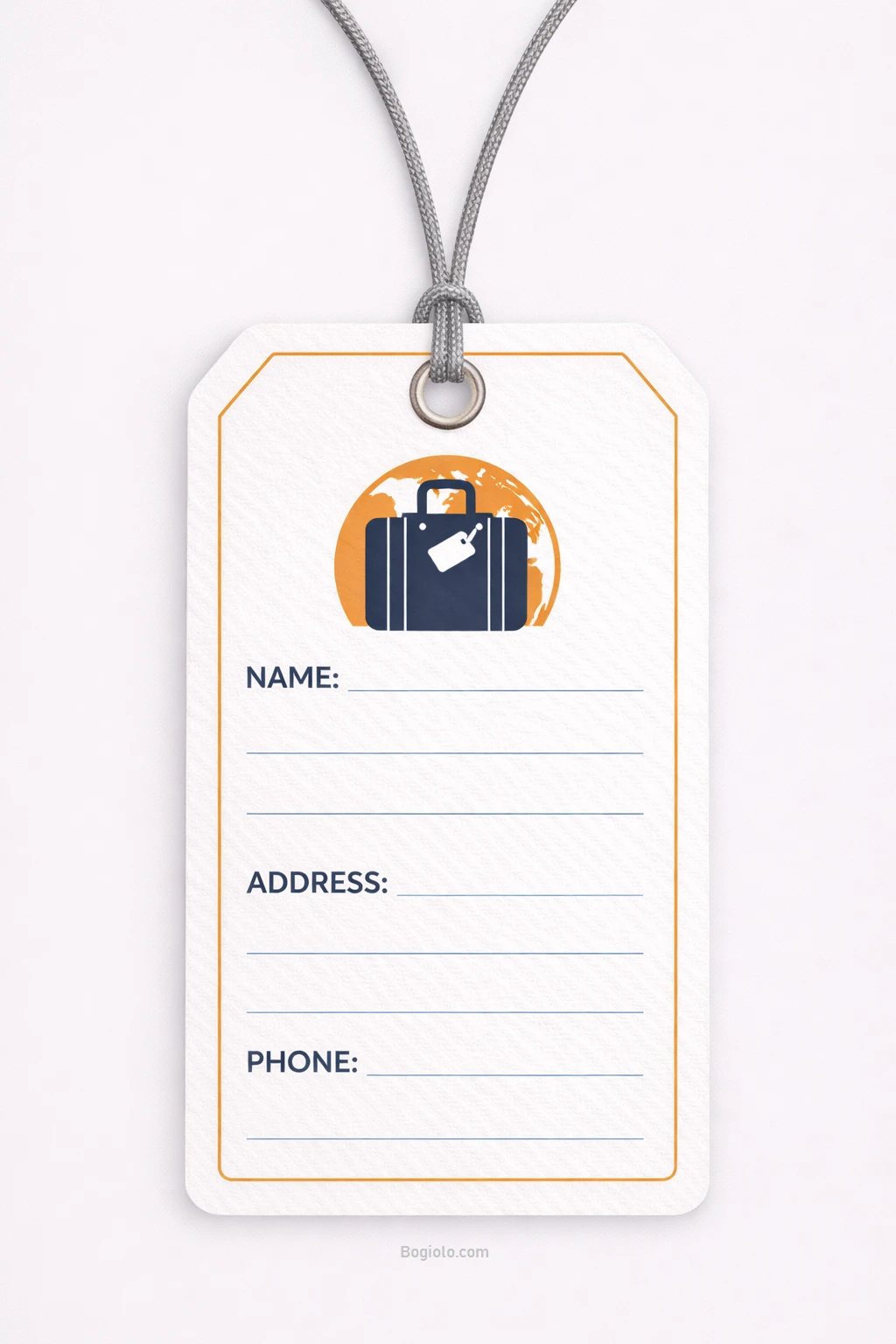 Luggage Tag Template Simple Blank Luggage Tag Template