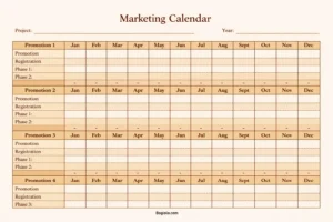 Simple Blank Marketing Calendar Template