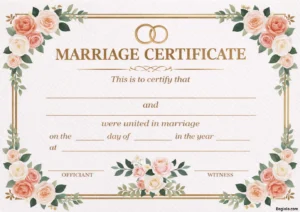 Marriage Certificate Template