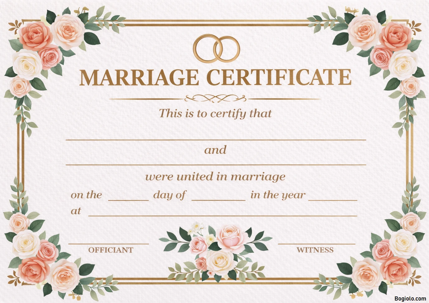 Marriage Certificate Template Marriage Certificate Template