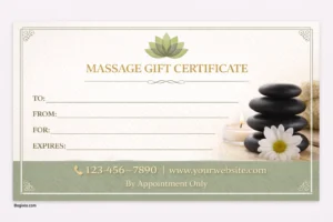 Editable Massage Gift Certificate Template
