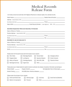 Medical Records Release Form Template Word