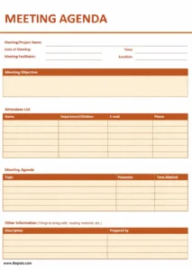 Simple Meeting Agenda Template