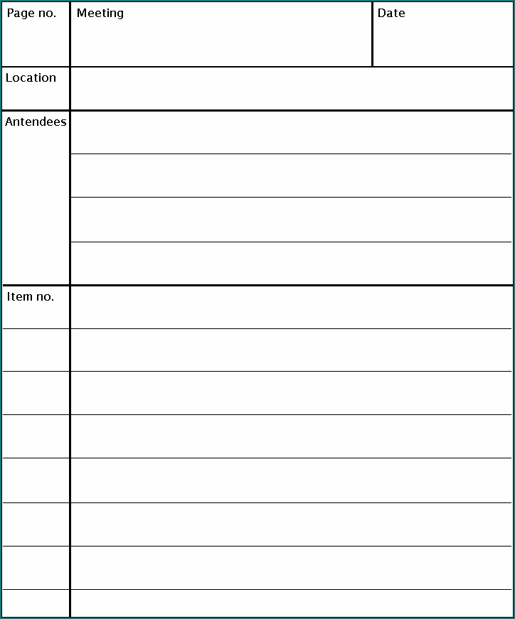 Meeting Notes Template Example
