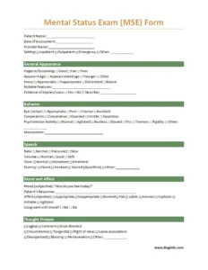 Mental Status Exam Template Word